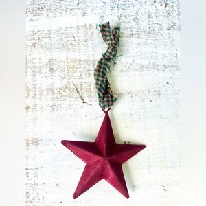 *Hanging Metal Primitive Star Ornament 2.75” Burgundy Color Only